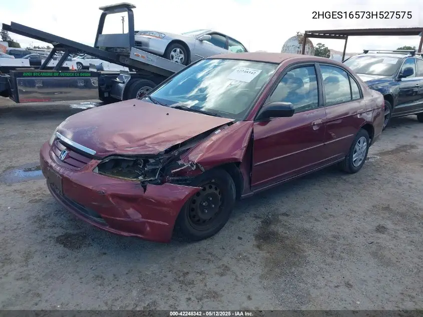 2003 Honda Civic Lx VIN: 2HGES16573H527575 Lot: 42248342