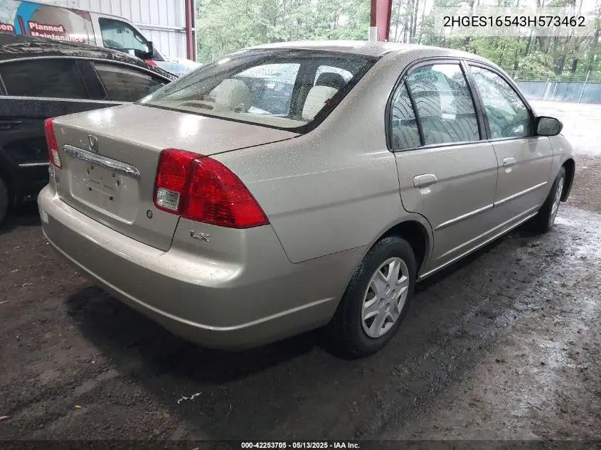 2003 Honda Civic Lx VIN: 2HGES16543H573462 Lot: 42253705