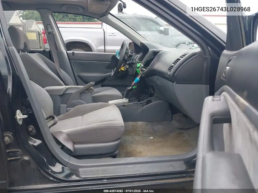 2003 Honda Civic Ex VIN: 1HGES26743L028968 Lot: 42574262