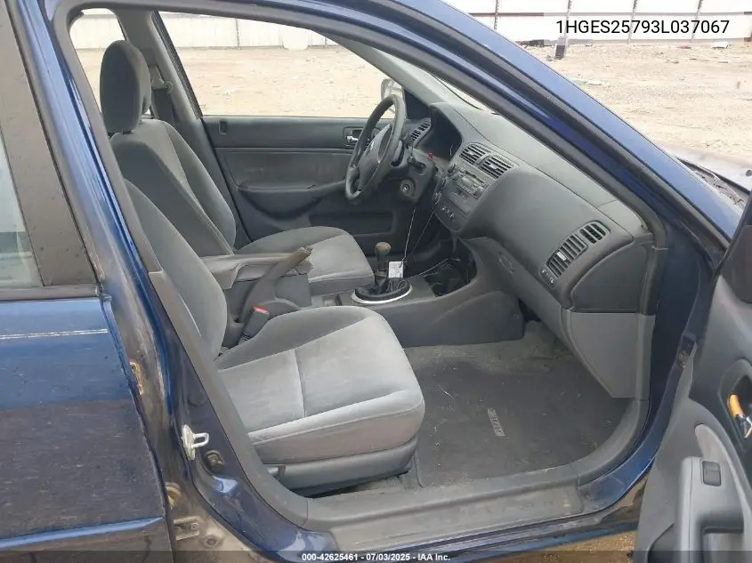 2003 Honda Civic Ex VIN: 1HGES25793L037067 Lot: 42625461