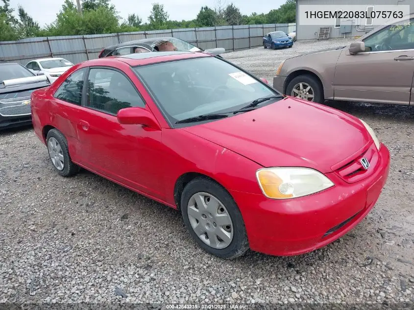 2003 Honda Civic Ex VIN: 1HGEM22083L075763 Lot: 42643235
