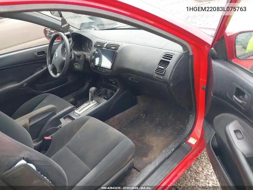 2003 Honda Civic Ex VIN: 1HGEM22083L075763 Lot: 42643235