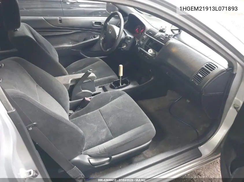 2003 Honda Civic Ex VIN: 1HGEM21913L071893 Lot: 42650413