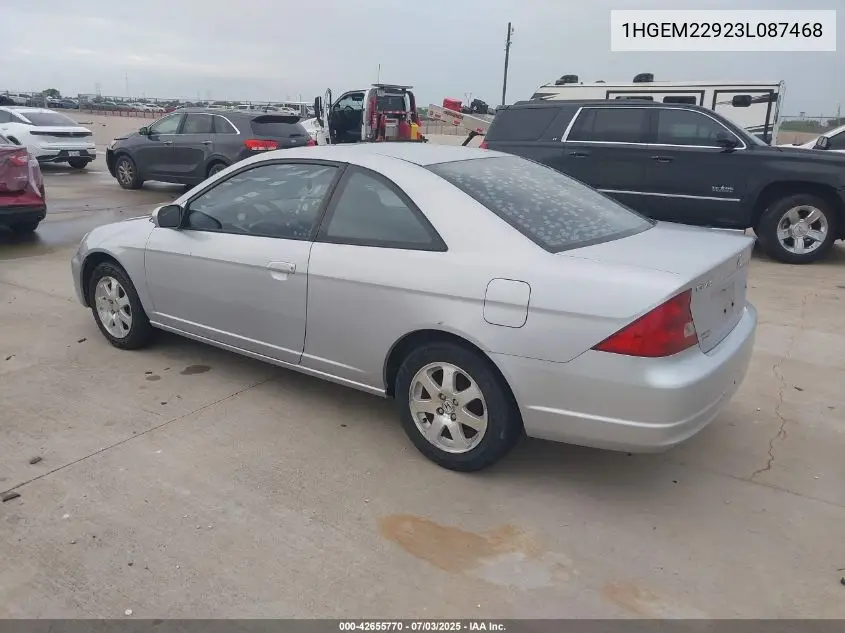 2003 Honda Civic Ex VIN: 1HGEM22923L087468 Lot: 42655770