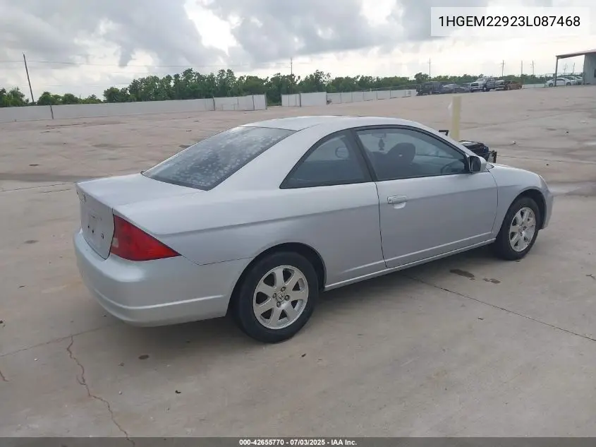 2003 Honda Civic Ex VIN: 1HGEM22923L087468 Lot: 42655770