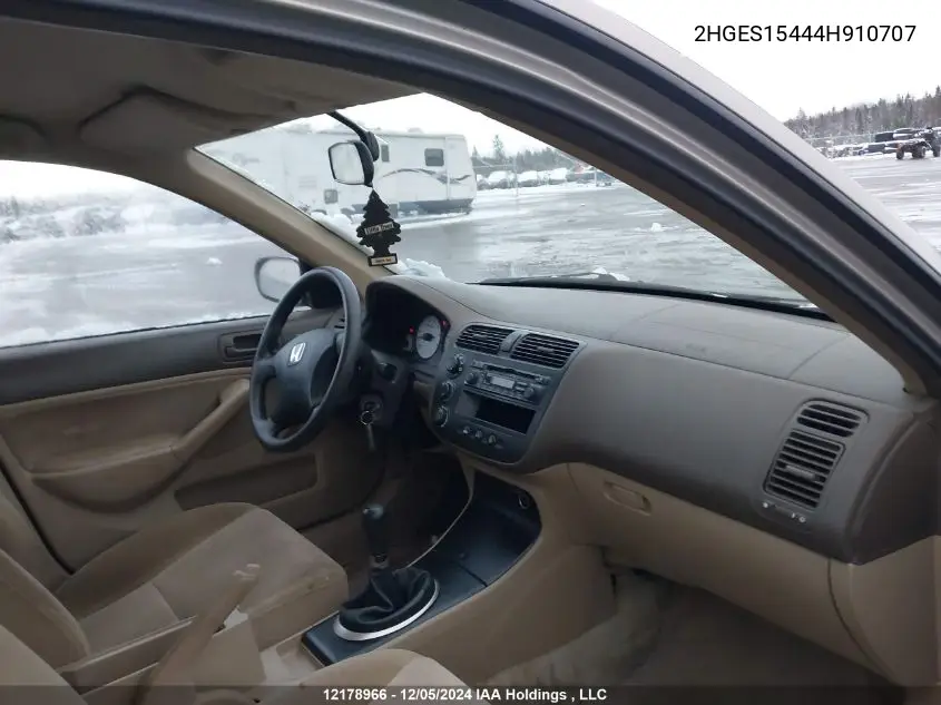 2004 Honda Civic Sdn VIN: 2HGES15444H910707 Lot: 12178966