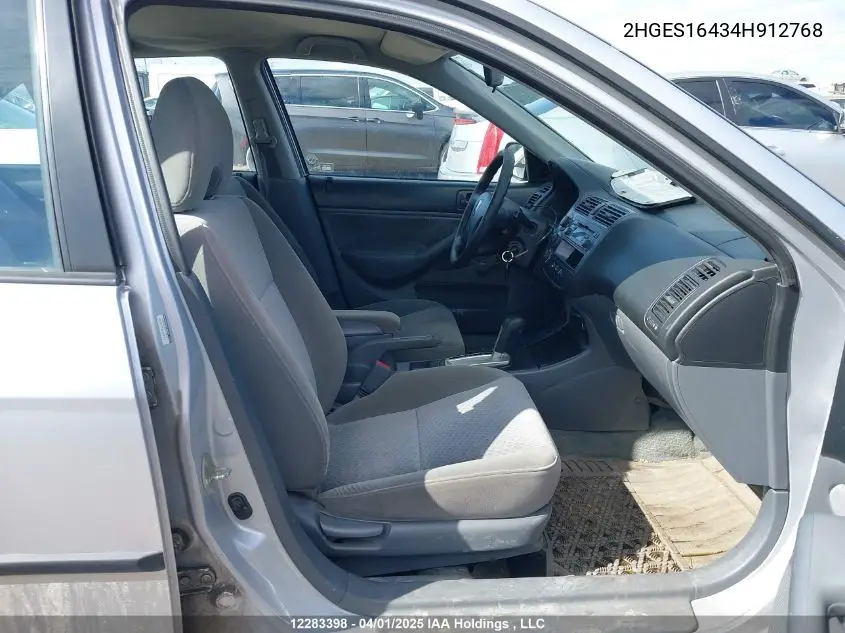 2004 Honda Civic Dx VIN: 2HGES16434H912768 Lot: 12283398
