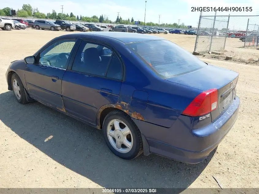 2004 Honda Civic Dx VIN: 2HGES16464H906155 Lot: 30066105