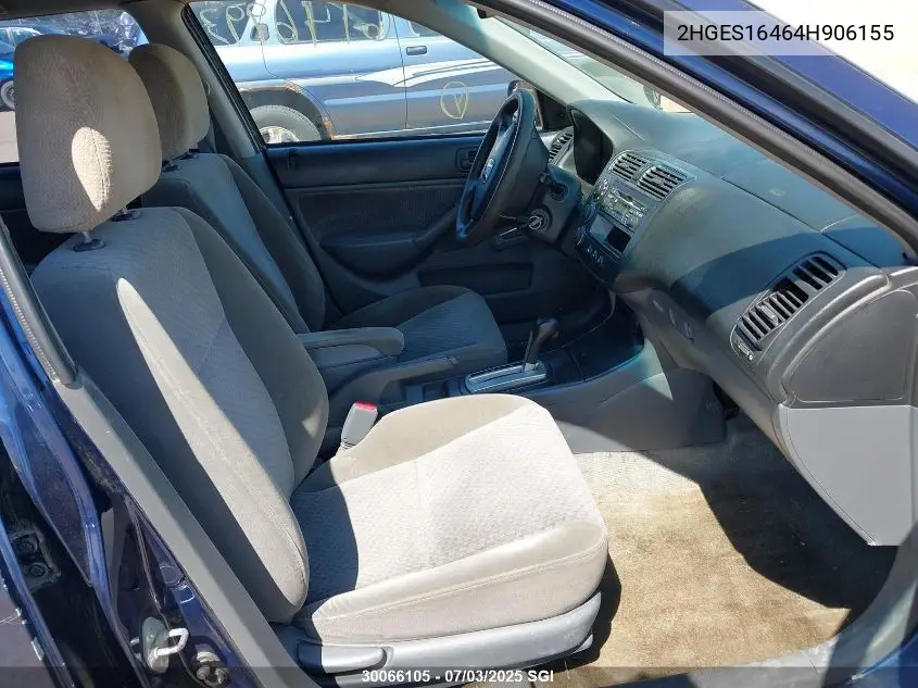 2004 Honda Civic Dx VIN: 2HGES16464H906155 Lot: 30066105