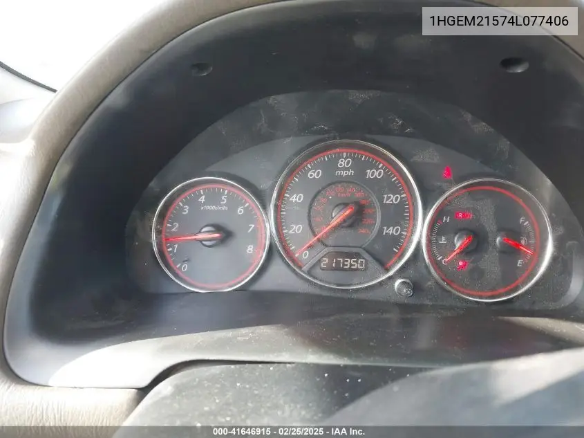 2004 Honda Civic Lx VIN: 1HGEM21574L077406 Lot: 41646915