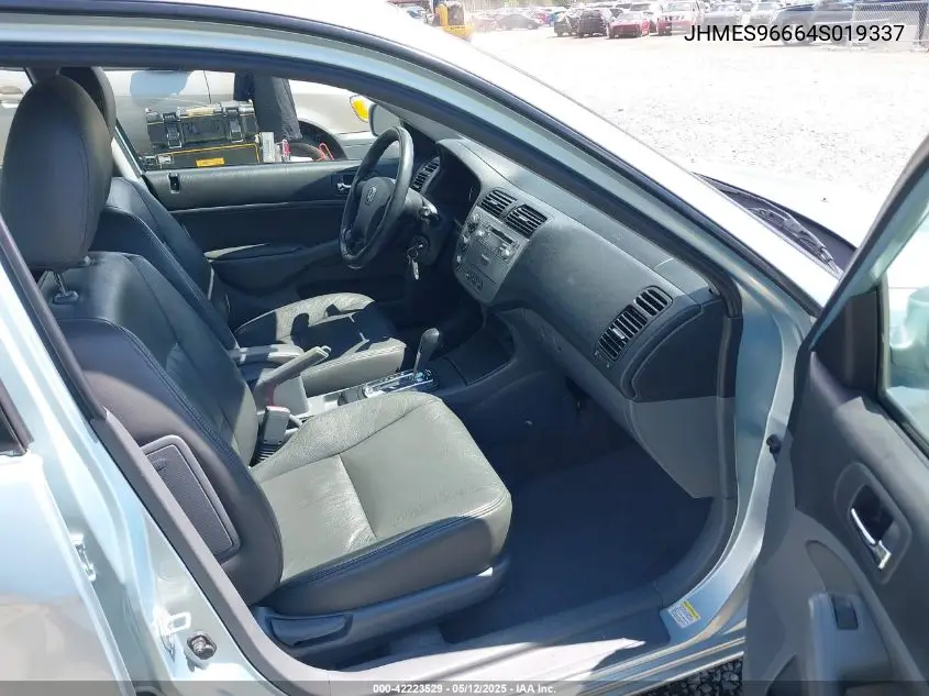 2004 Honda Civic Hybrid VIN: JHMES96664S019337 Lot: 42223529