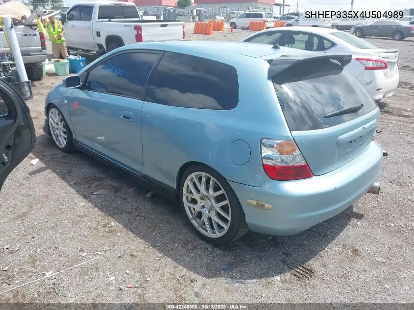 2004 Honda Civic Si VIN: SHHEP335X4U504989 Lot: 42246500
