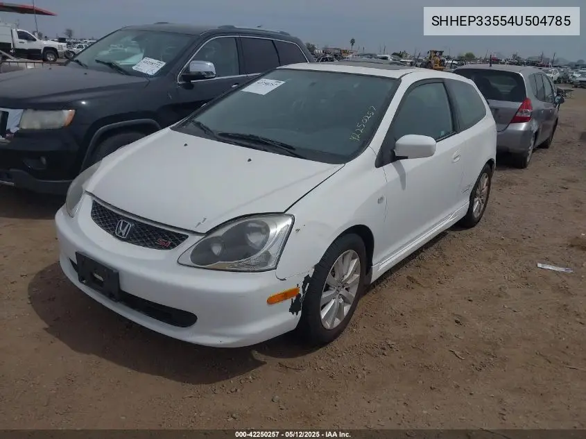 2004 Honda Civic Si VIN: SHHEP33554U504785 Lot: 42250257