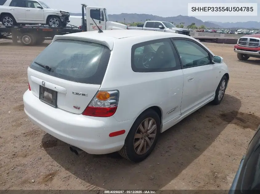 2004 Honda Civic Si VIN: SHHEP33554U504785 Lot: 42250257