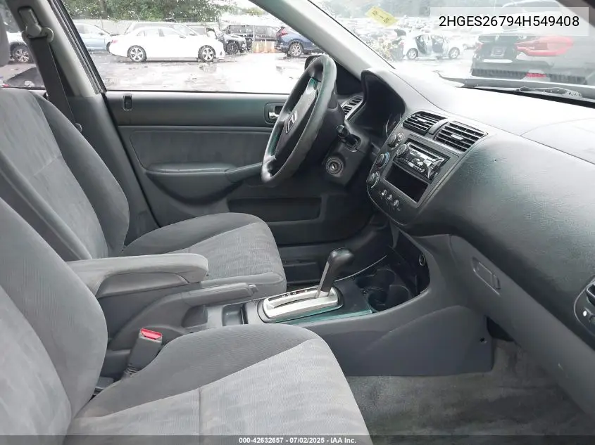 2004 Honda Civic Ex VIN: 2HGES26794H549408 Lot: 42632657