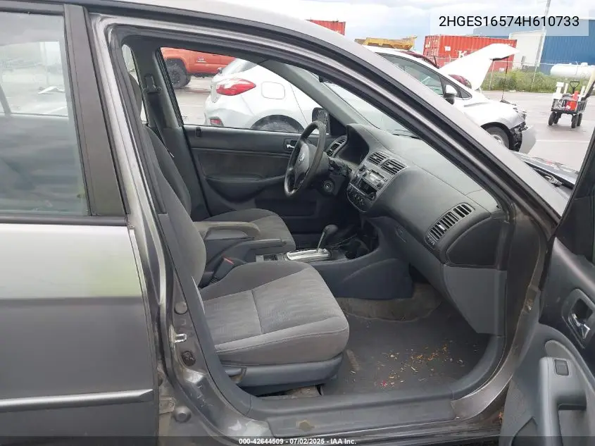 2004 Honda Civic Lx VIN: 2HGES16574H610733 Lot: 42644509