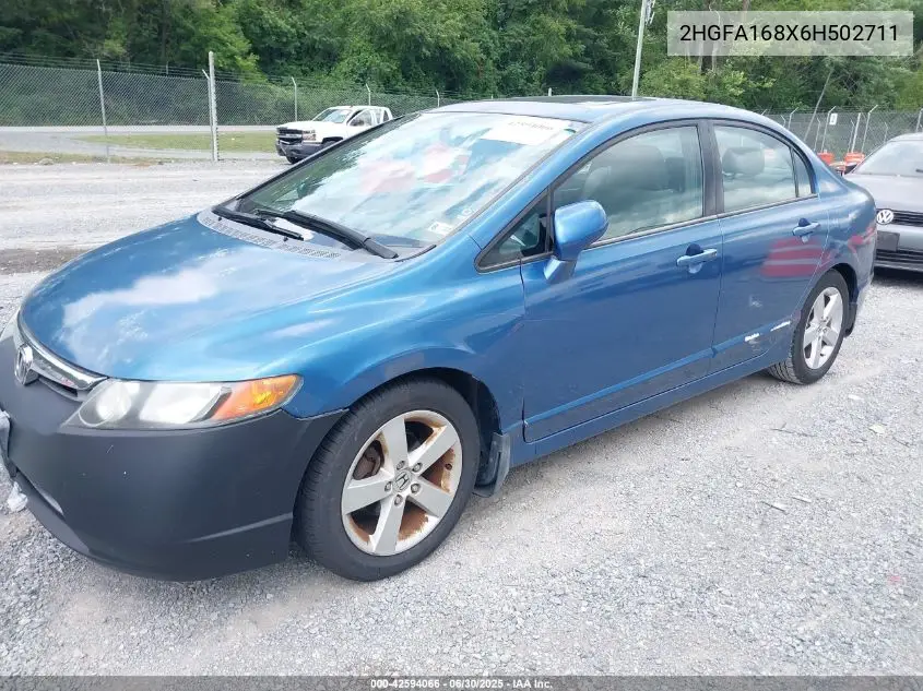 2006 Honda Civic Ex VIN: 2HGFA168X6H502711 Lot: 42594066