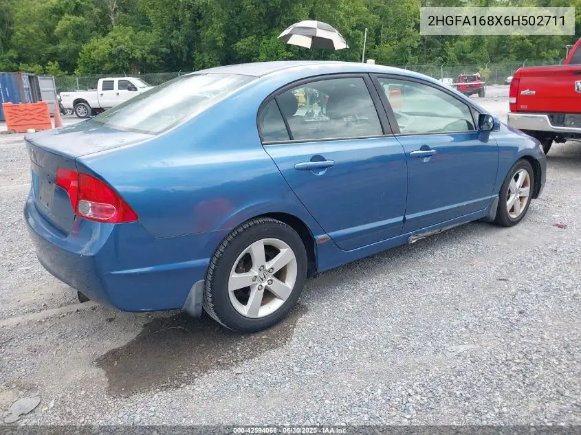 2006 Honda Civic Ex VIN: 2HGFA168X6H502711 Lot: 42594066