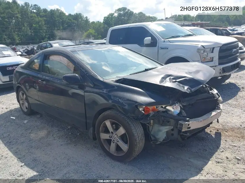 2006 Honda Civic Ex VIN: 2HGFG128X6H577378 Lot: 42617181