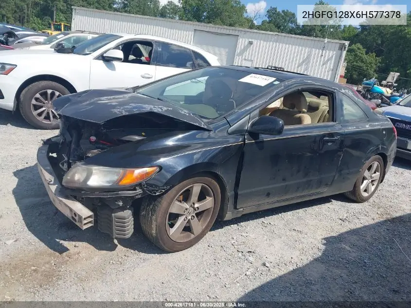 2006 Honda Civic Ex VIN: 2HGFG128X6H577378 Lot: 42617181