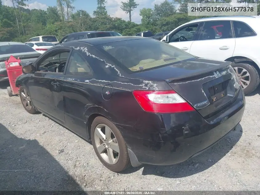 2006 Honda Civic Ex VIN: 2HGFG128X6H577378 Lot: 42617181