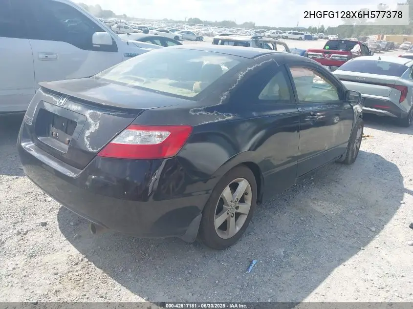 2006 Honda Civic Ex VIN: 2HGFG128X6H577378 Lot: 42617181