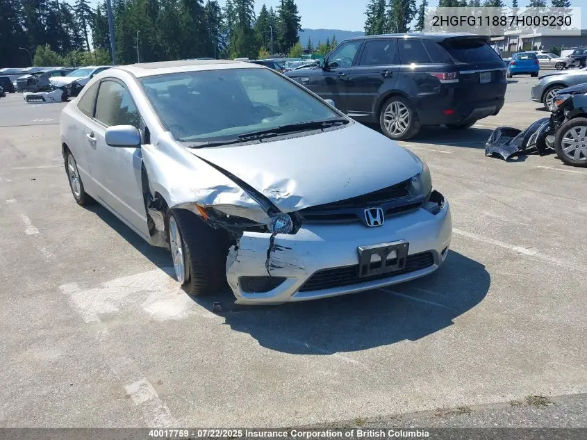 2007 Honda Civic Ex VIN: 2HGFG11887H005230 Lot: 40017759