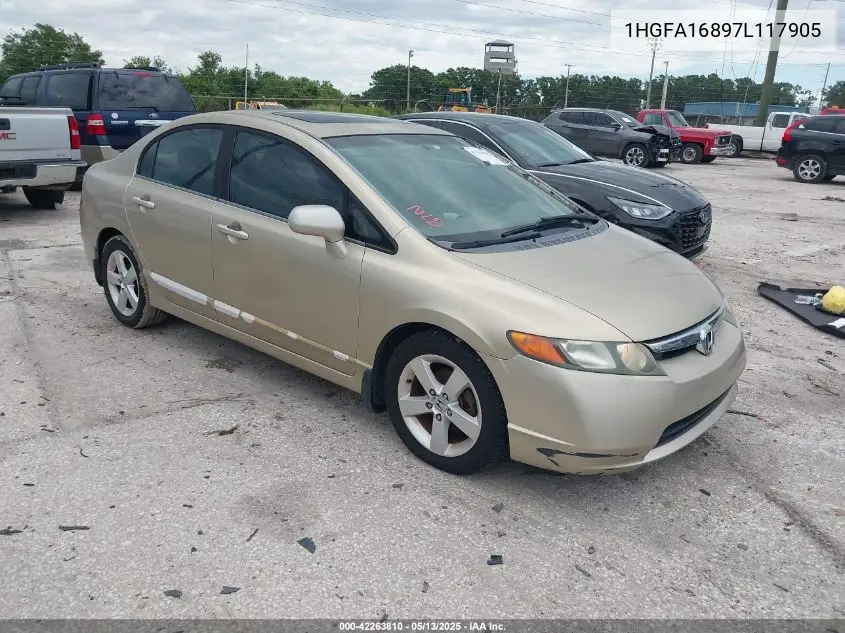 2007 Honda Civic Ex VIN: 1HGFA16897L117905 Lot: 42263810