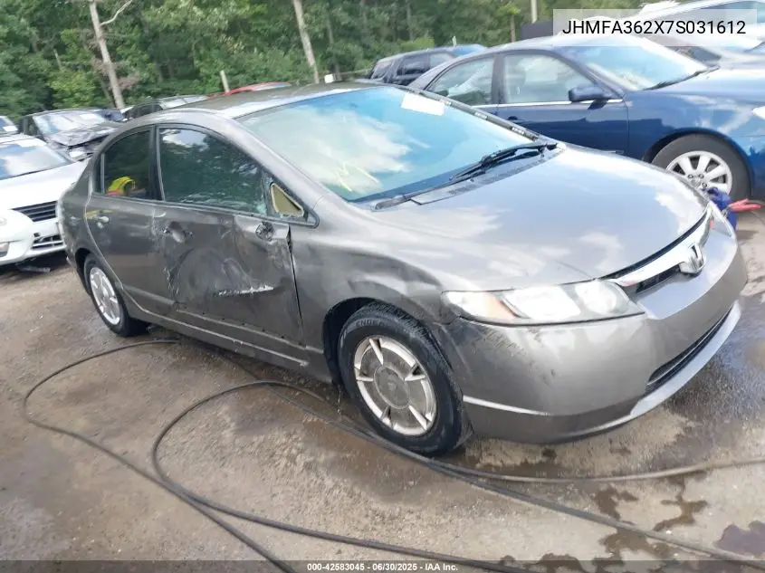 2007 Honda Civic Hybrid VIN: JHMFA362X7S031612 Lot: 42583045