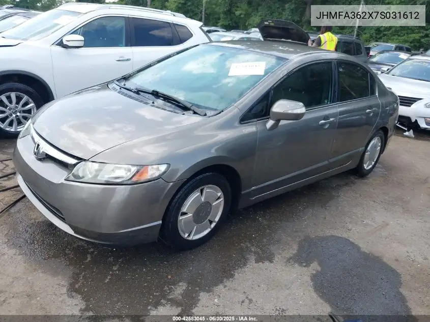 2007 Honda Civic Hybrid VIN: JHMFA362X7S031612 Lot: 42583045