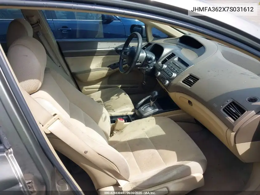 2007 Honda Civic Hybrid VIN: JHMFA362X7S031612 Lot: 42583045