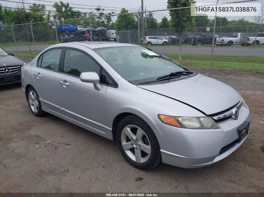 2007 Honda Civic Ex VIN: 1HGFA15837L038876 Lot: 42612151