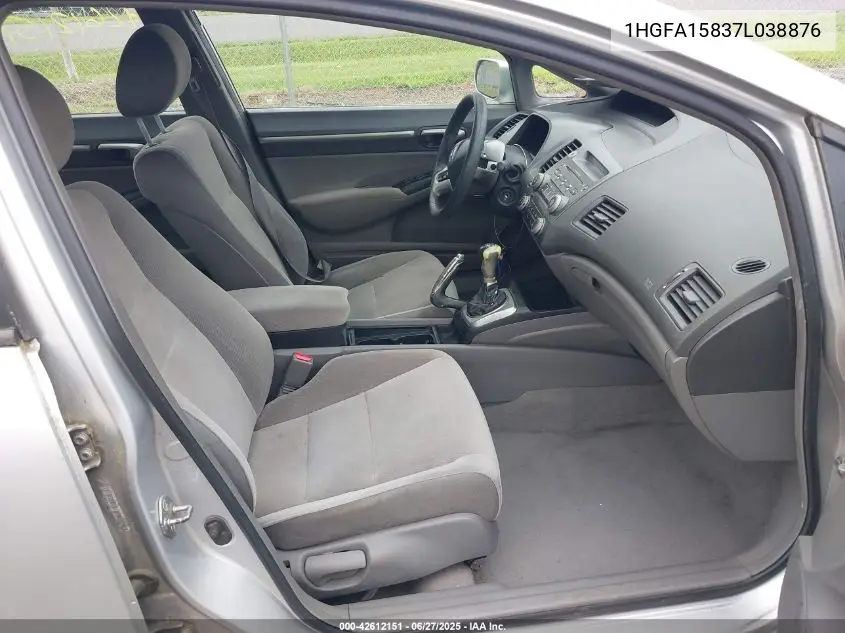 2007 Honda Civic Ex VIN: 1HGFA15837L038876 Lot: 42612151