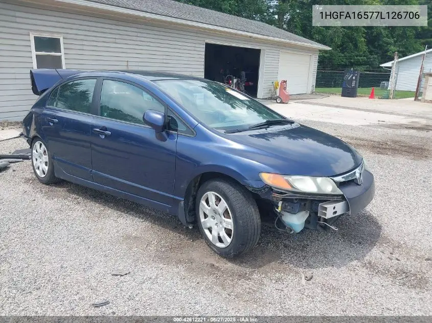 2007 Honda Civic Lx VIN: 1HGFA16577L126706 Lot: 42612221
