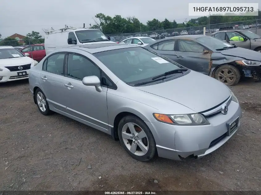 2007 Honda Civic Ex VIN: 1HGFA16897L095713 Lot: 42625365