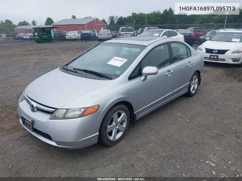2007 Honda Civic Ex VIN: 1HGFA16897L095713 Lot: 42625365