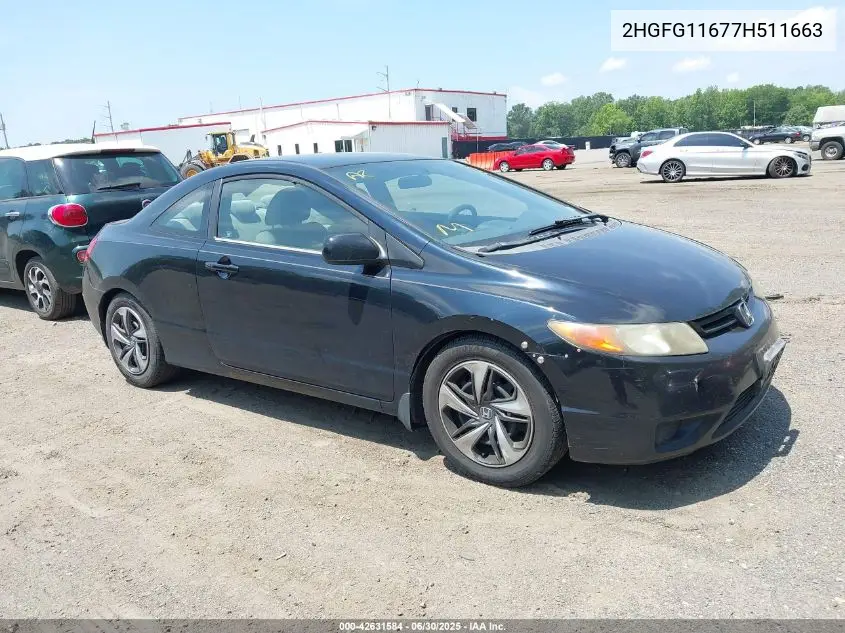 2007 Honda Civic Lx VIN: 2HGFG11677H511663 Lot: 42631584