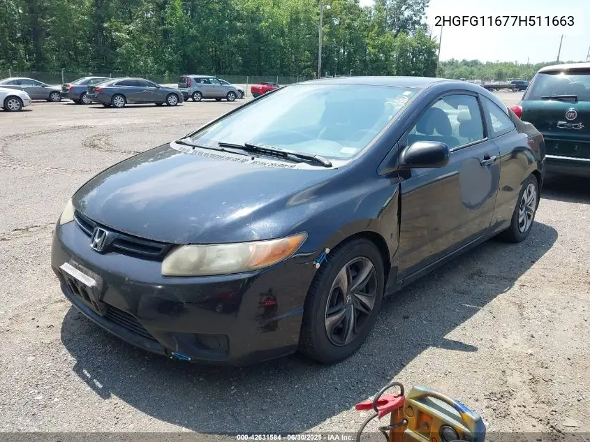 2007 Honda Civic Lx VIN: 2HGFG11677H511663 Lot: 42631584
