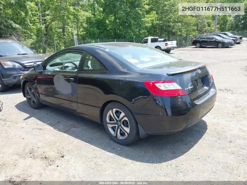 2007 Honda Civic Lx VIN: 2HGFG11677H511663 Lot: 42631584