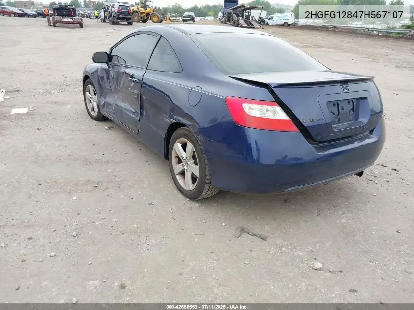 2007 Honda Civic Ex VIN: 2HGFG12847H567107 Lot: 42686559
