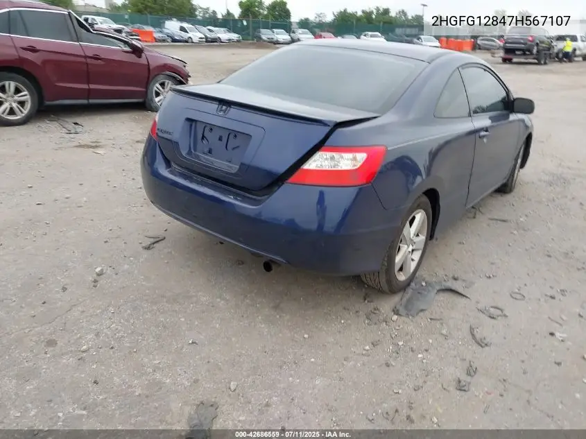 2007 Honda Civic Ex VIN: 2HGFG12847H567107 Lot: 42686559