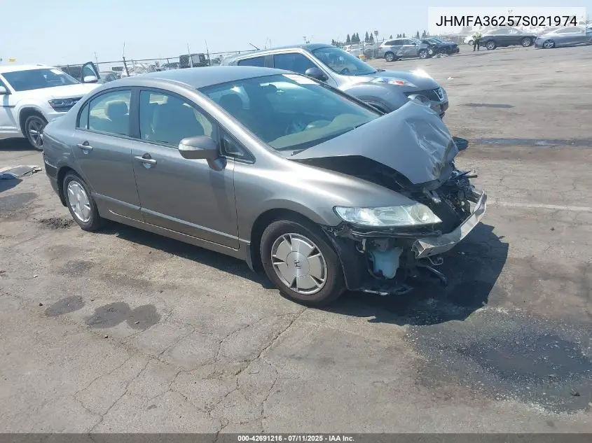 2007 Honda Civic Hybrid VIN: JHMFA36257S021974 Lot: 42691216