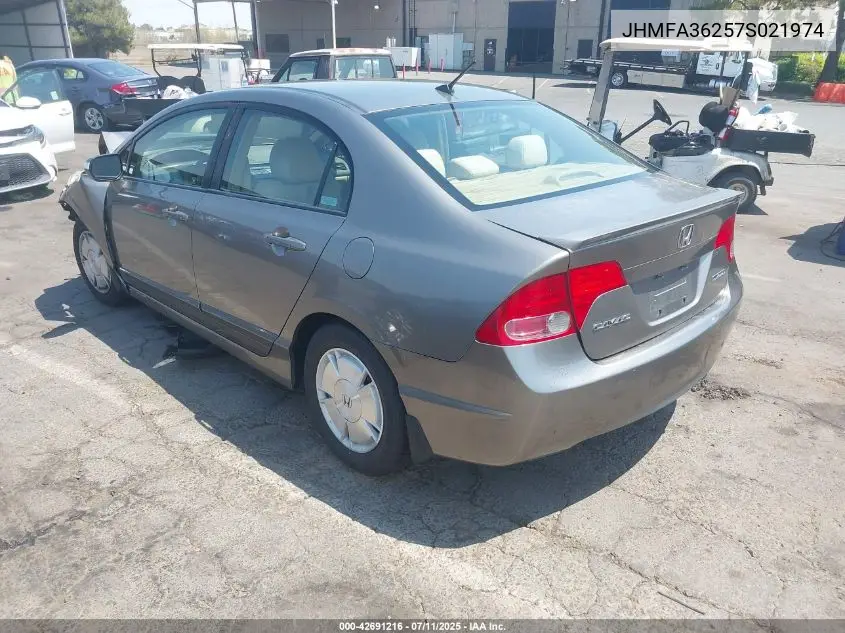 2007 Honda Civic Hybrid VIN: JHMFA36257S021974 Lot: 42691216