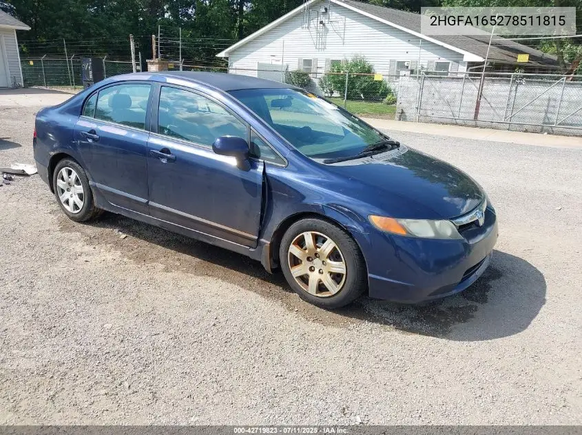 2007 Honda Civic VIN: 2HGFA165278511815 Lot: 42719823
