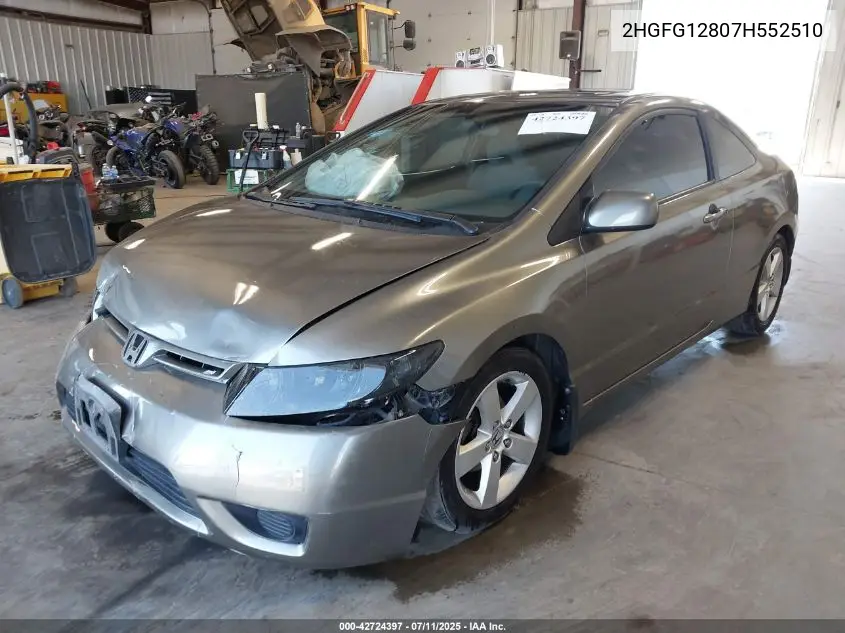 2007 Honda Civic Ex VIN: 2HGFG12807H552510 Lot: 42724397