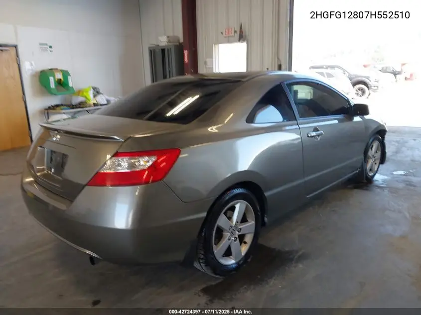 2007 Honda Civic Ex VIN: 2HGFG12807H552510 Lot: 42724397