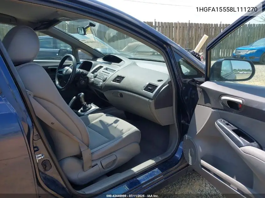 2008 Honda Civic Lx VIN: 1HGFA15558L111270 Lot: 42446999