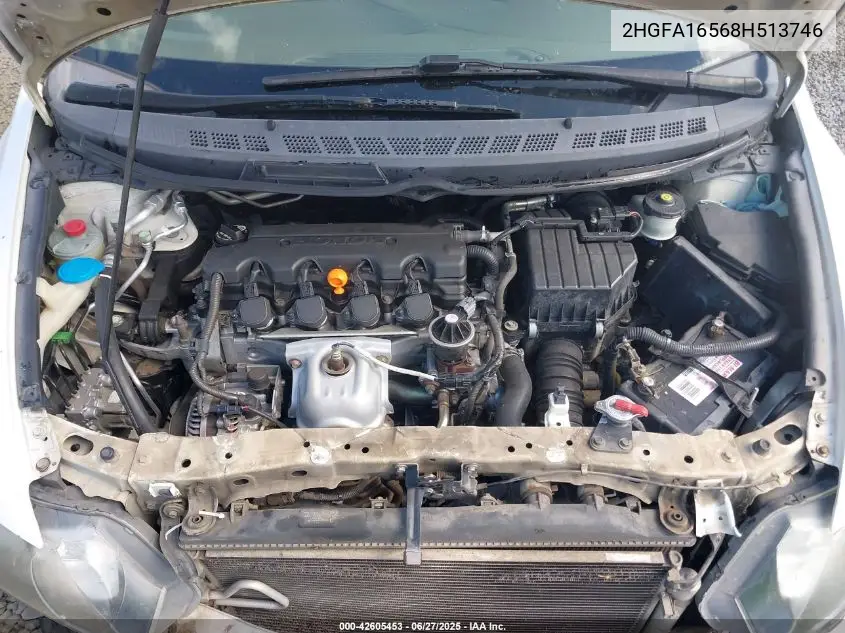 2008 Honda Civic Lx VIN: 2HGFA16568H513746 Lot: 42605453