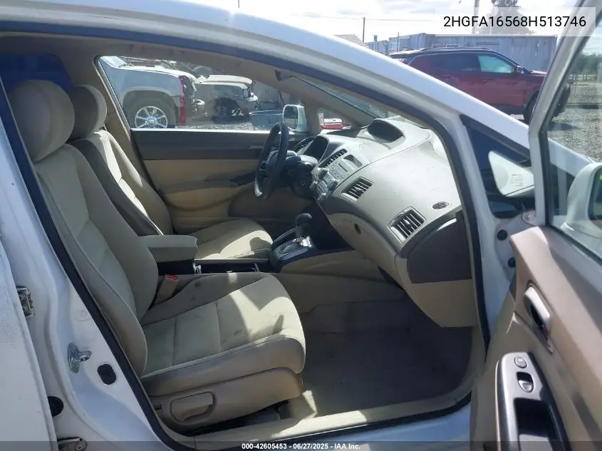 2008 Honda Civic Lx VIN: 2HGFA16568H513746 Lot: 42605453