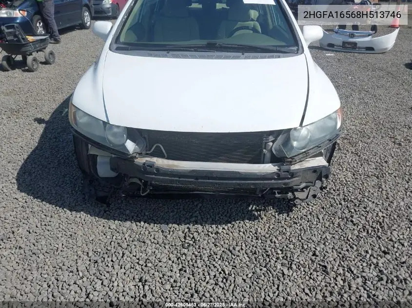 2008 Honda Civic Lx VIN: 2HGFA16568H513746 Lot: 42605453